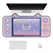 Mouse Pad Gamer Orejas De Gato 80x40 Xl Rosa Kawaii Cute