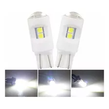 10 Lâmpada Pingo T10 6 Leds 12v Cerâmica Super Branco