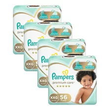 Kit C/4 Fraldas Infantil Pampers Premium Care Xxg