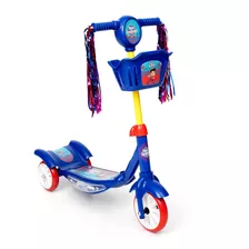 Patinete Infantil 3 Rodas Azul Menino Com Led Unitoys Cl