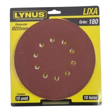 10 Discos De Lixa 225mm P/lixadeira Teto Parede 10 Furos