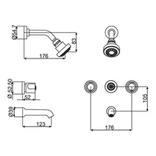 Griferia Ducha Con Transferencia Baño Hidromet Hold Cromo