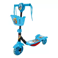 Patinete Menino Musical C/ Luz Azul Pandinha Até 35 Kg