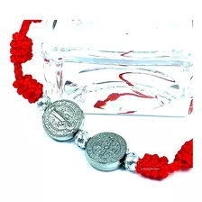 Pulsera San Benito - Hilo Rojo Ajustable + Consagrada + M5