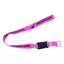 Chaveiro Honda Motos Cordão Com Engate Rápido Rosa Pink