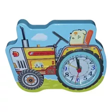 Reloj Despertador Infantil Tractor Metálico Retro Vintage 