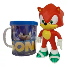 Boneco Sonic Vermelho Collection Com Caneca Personalizada