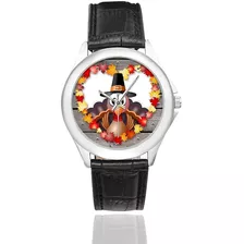 Interestprint - Reloj De Pulsera De Cuero Clásico De Acero I