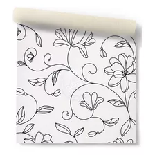 Papel Vinilico Textur Zen 3485/1 Muresco F/blanco Flor Negra