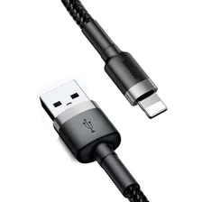 Cabo Usb/lightning iPhone 2a Baseus Cafule 3 Metros Cor Preto