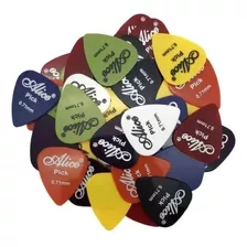 Caja X100 Plumilla Picks Guitarra Eléctrica Acústica Alice Color Multicolor Tamaño Variado