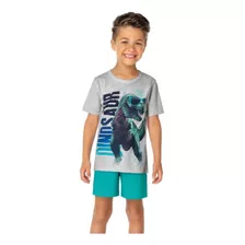 Pijama Infantil Meninos Dino Camiseta Short Malwee Kids