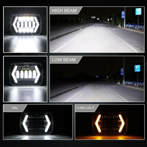 Par Faros Rectngular Led 5x7/6x7 7 Pulgadas Con Hi/lo Drl Foto 2