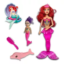 Boneca Ariel Sereia Princesa Brinquedo Infantil Musical Full