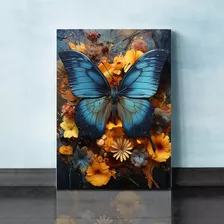 Quadro Decorativo Sala Quarto 30x45 Borboleta Azul 03