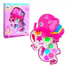 Conjunto Maquiagem Elefante Infantil Batom Aplicador Sombra