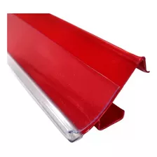 Porta Etiqueta Bandeja Gondola Lx 92 Cm Vermelho Kit Com 30