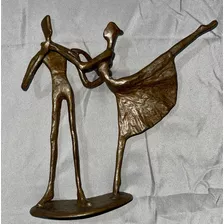 Antigua Escultura De Bronce Bailarines