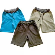 Kit 5 Shorts Moletom Infantil Menino Lindas Cores Promoção