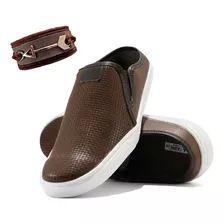 Kit Slip On Mule La Faire Sapato Masculino + Pulseira De Brinde