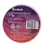 Cinta Uso Profesional Pvc Scotch 770 3m - Blanco 19 Mm. X 20