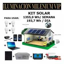 Kit Solar 193wh/dia Focos Cargador Celular Laptop Televisión