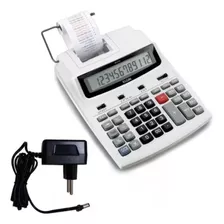 Calculadora Eletrônica E Impressora 12 Digitos Ma5121+ Fonte Cor Branco