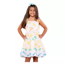 Vestido Menina Infantil Feminino Alça Simples Bonito Festa