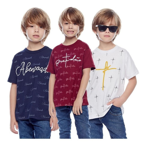 5 Camiseta Infantil Atacado Juvenil Evangélica Gospel