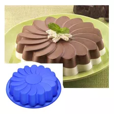 Molde De Silicón Flor Grande Pastel Gelatina 23 Cm Tarta Pan