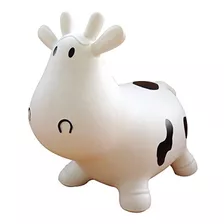Vaca Saltarina Blanca Con Bomba De Mano Inflable, Animal Sal