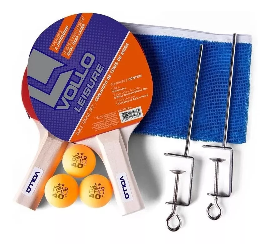 Kit Tênis De Mesa Completo Rede Raquete Bola Ping Pong Vollo