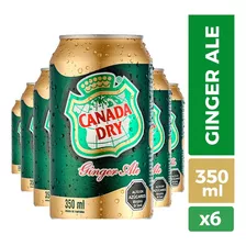 Pack 6 Bebida Canada Dry Ginger Ale En Lata 350cc