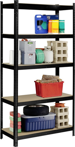 Estante Metalico Negro 5 Niveles Altura Ajustable 180x90x40