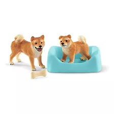 Schleich 42479 Shiba Inu Madre Y Cachorro.