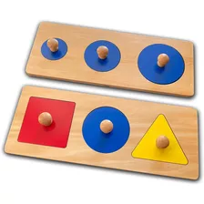 Montessori - Puzzle De Madera Con Forma Multiple Para Bebe