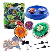 Kit Completo 4 Beyblade Metal Com Led + 2 Lançador + Arena