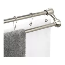 Barral Cortina Baño Acero Inoxidable Extensible A 2,25 Mts Color Gris