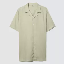 Camisa Hombre Ostu M/c Verde Viscosa 60010606-61391
