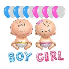 Set Globos Decoración Letras Boy Girl Bebe - Baby Shower