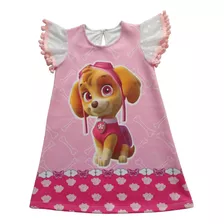 Vestido Trapézio Temático Infantil Skye Patrulha Canina