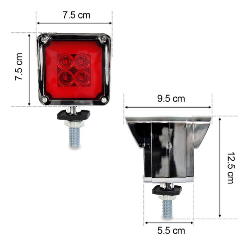 Plafon Direccional Mini 8 Led Gel Bicolor Bisel Cromo 12-24v Foto 2