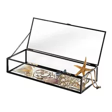 Caja De Metal Y Cristal Transparente Con Espejo Vintage Con