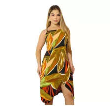 Vestido Midi Feminino Elegante Confortável Verão Moda Festa