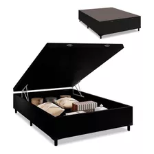 Cama Box Com Baú Casal Prince Preto