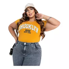  Blusinha Camiseta Plus Size Feminina Fresquinha Brooklyn 