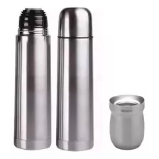 Mate Tramontina En Acero Inox + Termo De 1lt De Acero Inox