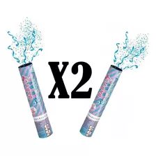 Lanzador X2 Confeti Revelación De Género Niño Color Azul