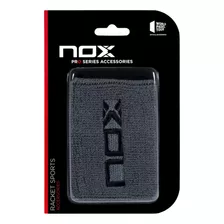 Muñequera Nox Gris Logo Negro X2