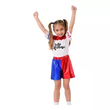 Fantasia Arlequina Infantil Roupa Esquadrão Harley Quinn